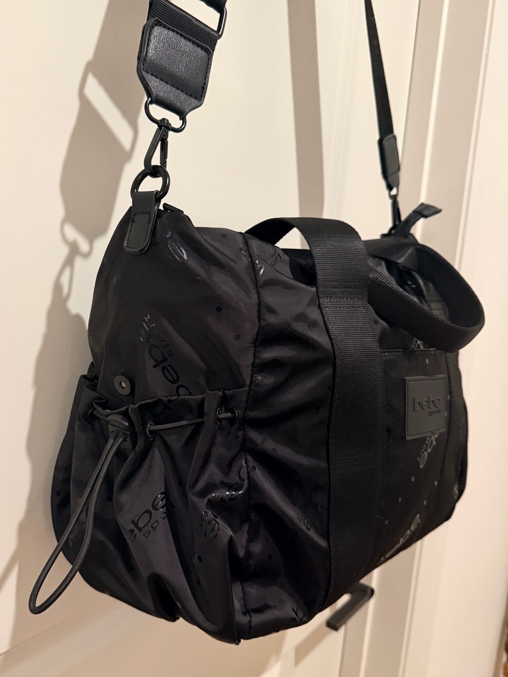 Bebe Sport Small Black Nylon Duffle Gym Bag - Picture 4 of 14
